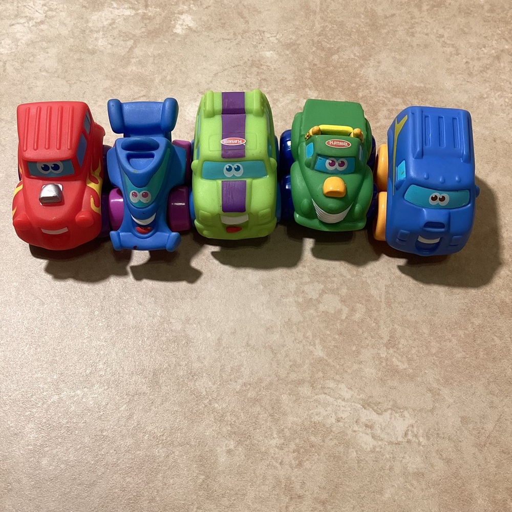 Hasbro Playskool 2005 2006 Set of Five Soft Cars